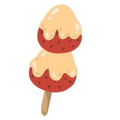 Strawberry with rock sugar on top