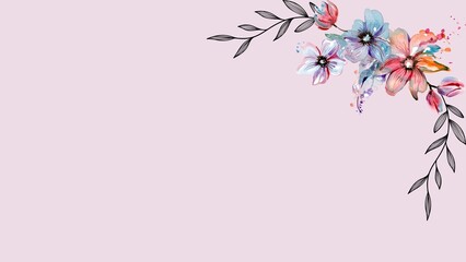 light purple-colored background with floral patterns for greeting card or business card