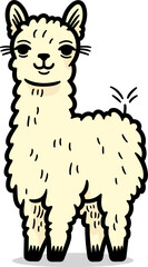 Adorable Llama Character, Vector Art, Isolated
