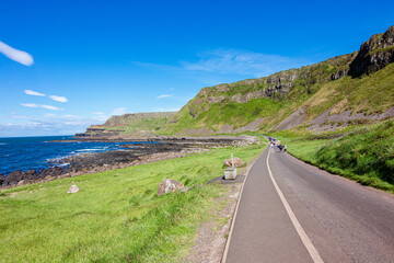 Hiking at giants causeway, Northern ireland