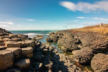 Hiking at giants causeway, Northern ireland