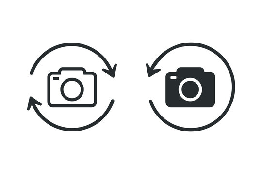 Camera refresh icon. Illustration vector