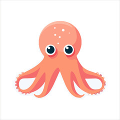 an orange octopus with a big eye cartoon