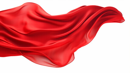 luxury red fabric isolated on white background. - obrazy, fototapety, plakaty