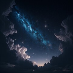 Portal no céu azul a noite