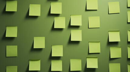 Green sticky notes. Design post it for work memo reminders, business planning and scheduling