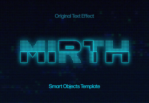 Pixel Text Effect Mockup