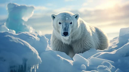 Foto op Plexiglas A polar bear (Ursus maritimus) in the Arctic © jr-art