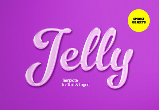 Violet Glossy Text Effect Mockup