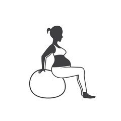 illustration of pregnant exercise, vector art.