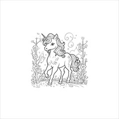 unicorn coloring page for kids,dog with bone