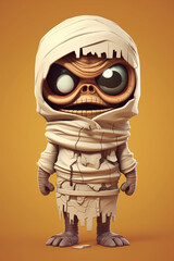 Funny grumpy little mummy 3D character