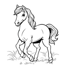 Horse coloring page - coloring book for kids