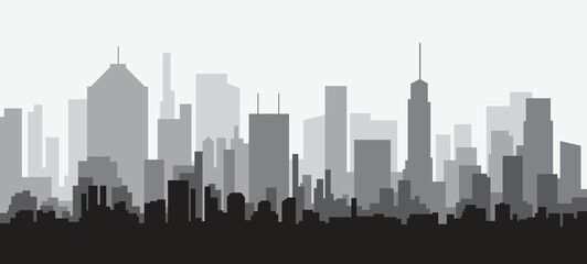 Naklejka premium Modern City Skyline on white background. Real estate business concept.