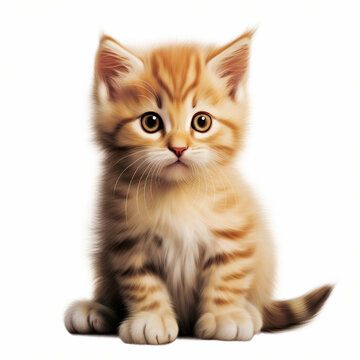 image outside of a kitten isolated on a white background