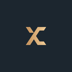 X LOGO, ELEGANT X LOGO DESIGN ISOLATED ON DARK BACKGROUND