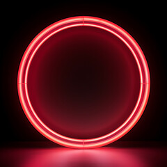 bright red round neon lights.