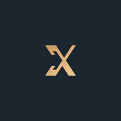Obraz premium X LOGO, ELEGANT X LOGO DESIGN ISOLATED ON DARK BACKGROUND