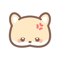 シンプルなハムスターの顔怒る⭐︎PNG