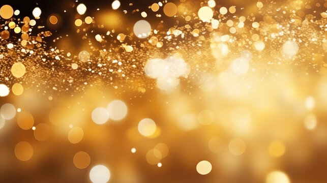 Abstract golden glitter Christmas light background