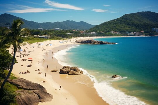 Penha beach, Santa Catarina, southern Brazil - Beto Carrero city. Generative AI