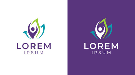 abstract people and child care logo