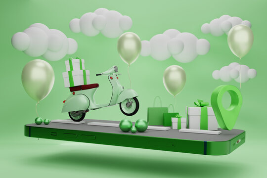 Online Shopping with 3D SCooter, Gift and Phone Buy