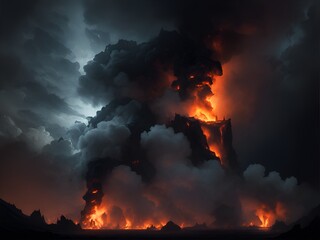 Amazing epic infernal volcano