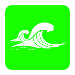 Naklejka premium green sea waves and ocean waves square icon