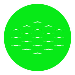 green water wave circle icon