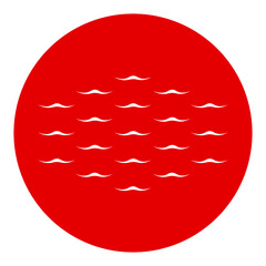red water wave circle icon