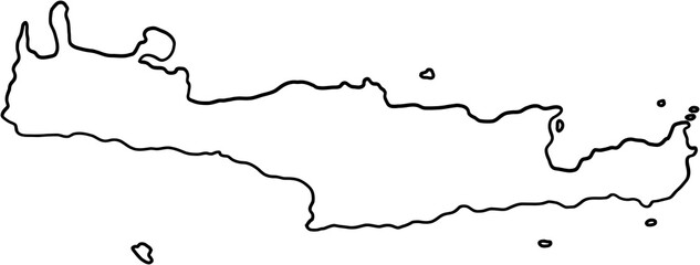 doodle freehand drawing of crete island map. - obrazy, fototapety, plakaty