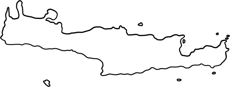 doodle freehand drawing of crete island map.
