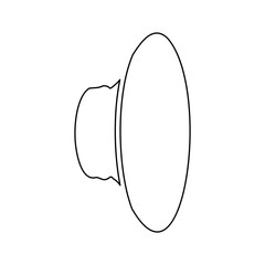 A large black outline speaker symbol on the center. Illustration on transparent background