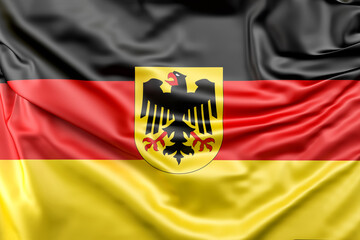 Flag of Germany with Coat of Arms. 3D Rendering