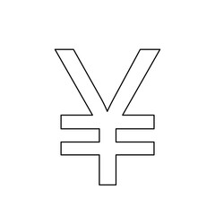 Obraz premium A large black outline yuan symbol on the center. Illustration on transparent background