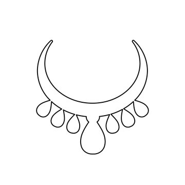 recommend clip art: A large black outline necklace symbol on the center. Vector illustration on white background