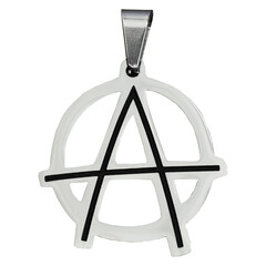 Pendant in the sign of anarchy. Anarchist style. Accessory for rockers, metalheads, punks, goths.