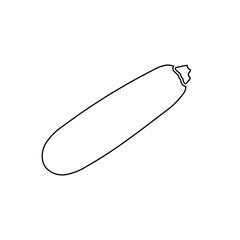 A large black outline zucchini symbol on the center. Vector illustration on white background