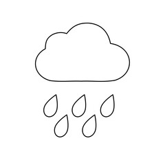 Obraz premium A large black outline rain symbol on the center. Vector illustration on white background