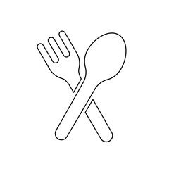 A large black outline dinner time symbol on the center. Illustration on transparent background