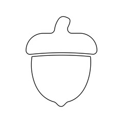 A large black outline acorn symbol on the center. Illustration on transparent background © Alexey