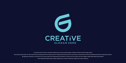 Simple letter G logo design with modern concept| premium vector