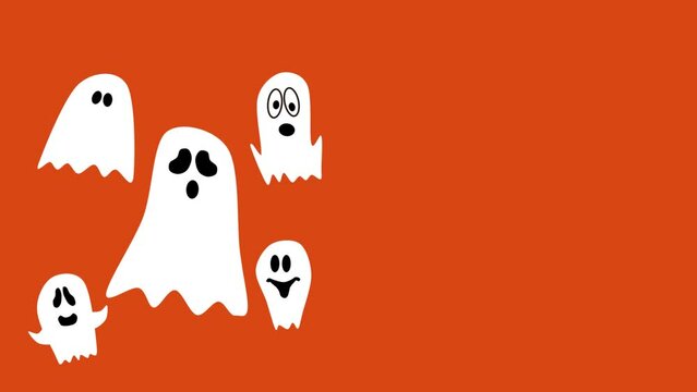Happy Halloween animated background illustration of Halloween ghost animation