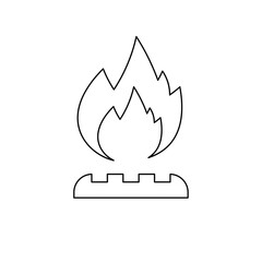 A large black outline gas symbol on the center. Vector illustration on white background