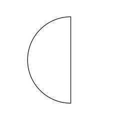 Obraz premium A large black outline semicircle symbol on the center. Vector illustration on white background