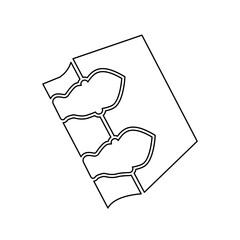 A large black outline magic book symbol on the center. Illustration on transparent background