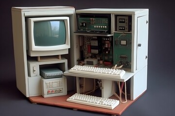 miniature computer style house building