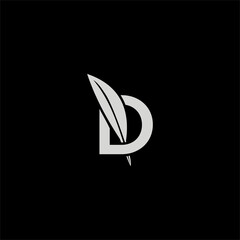 d and feather logo - obrazy, fototapety, plakaty