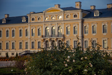 View of a historic palace in a park